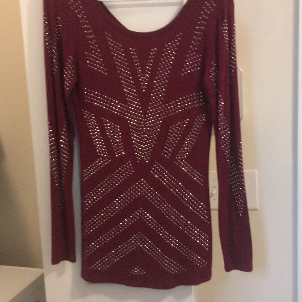 Burgundy sequined top